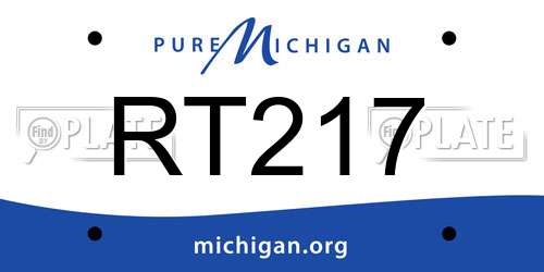 RT217 Michigan License Plate