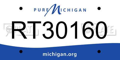RT30160 Michigan License Plate