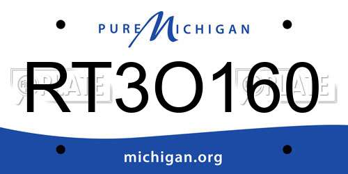 RT3O160 Michigan License Plate