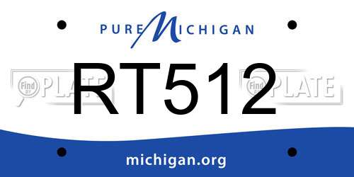 RT512 Michigan License Plate