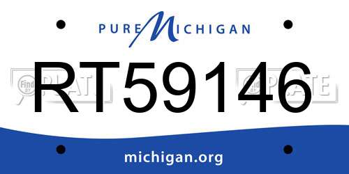 RT59146 Michigan License Plate