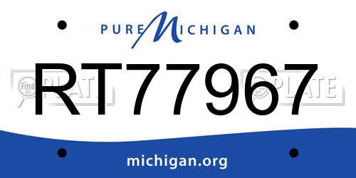 RT77967 Michigan License Plate