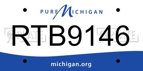 RTB9146 Michigan License Plate