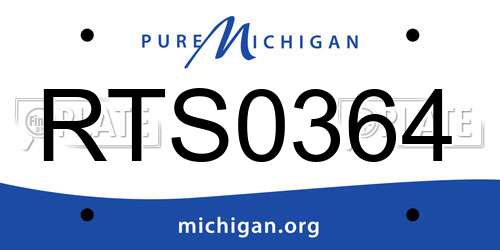 RTS0364 Michigan License Plate