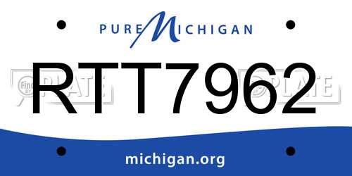 RTT7962 Michigan License Plate