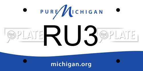 RU3 Michigan License Plate