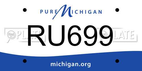 RU699 Michigan License Plate