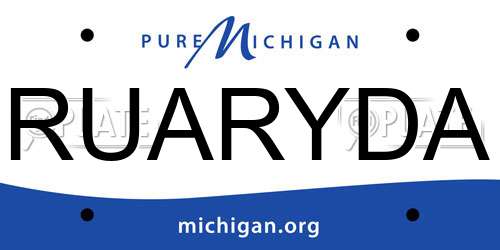 RUARYDA Michigan License Plate