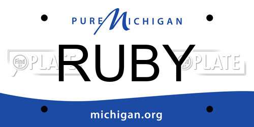 RUBY Michigan License Plate