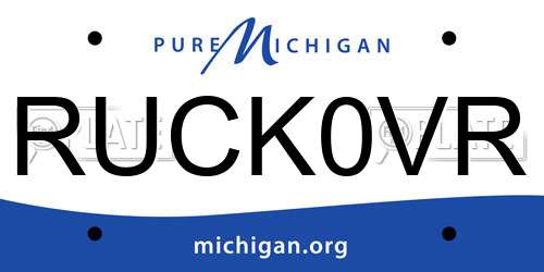 RUCK0VR Michigan License Plate
