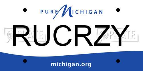 RUCRZY Michigan License Plate