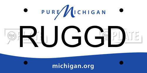 RUGGD Michigan License Plate