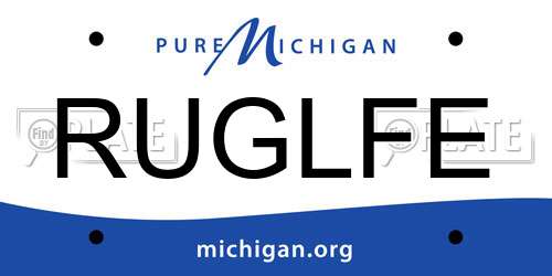 RUGLFE Michigan License Plate