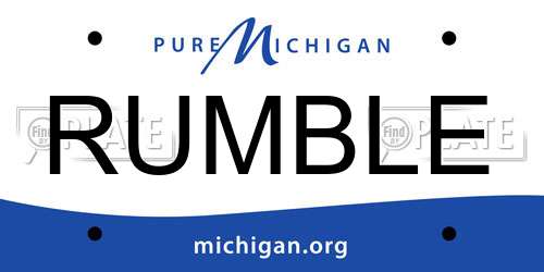 RUMBLE Michigan License Plate