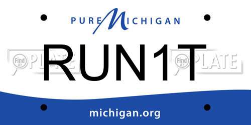 RUN1T Michigan License Plate