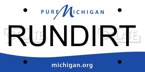RUNDIRT Michigan License Plate