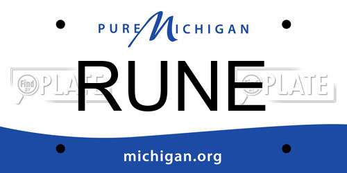 RUNE Michigan License Plate