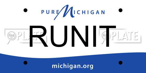 RUNIT Michigan License Plate