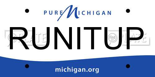RUNITUP Michigan License Plate