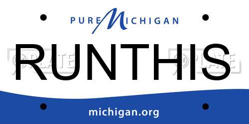 RUNTHIS Michigan License Plate