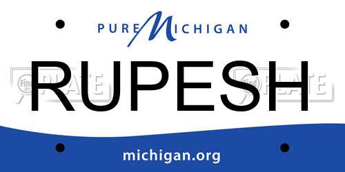 RUPESH Michigan License Plate