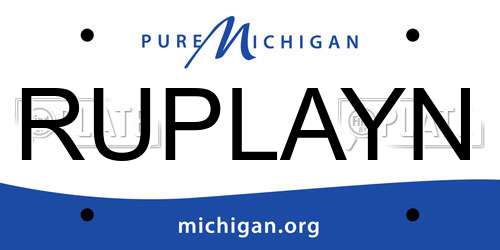 RUPLAYN Michigan License Plate