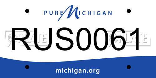 RUS0061 Michigan License Plate