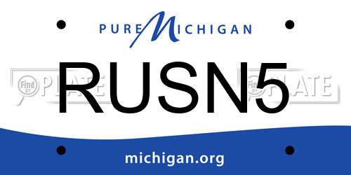 RUSN5 Michigan License Plate