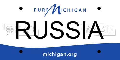 RUSSIA Michigan License Plate