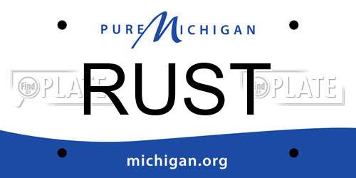 RUST Michigan License Plate