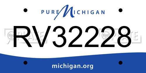 RV32228 Michigan License Plate