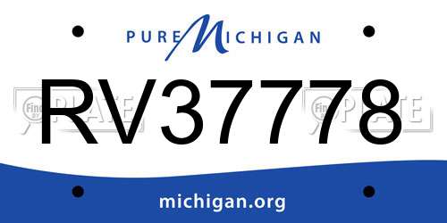 RV37778 Michigan License Plate