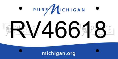 RV46618 Michigan License Plate