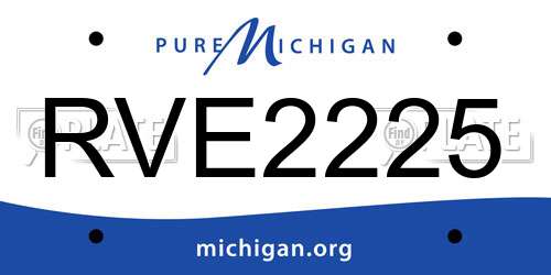 RVE2225 Michigan License Plate