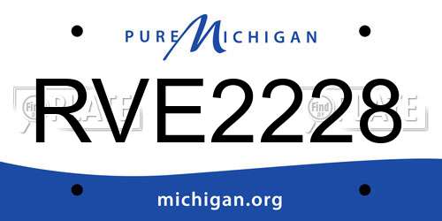 RVE2228 Michigan License Plate