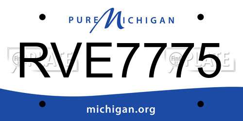 RVE7775 Michigan License Plate