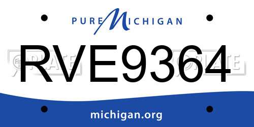 RVE9364 Michigan License Plate