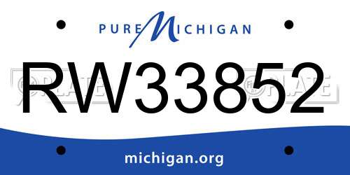 RW33852 Michigan License Plate