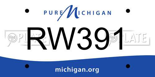 RW391 Michigan License Plate