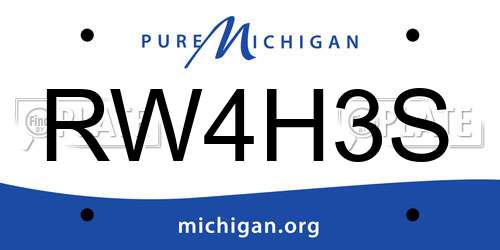 RW4H3S Michigan License Plate