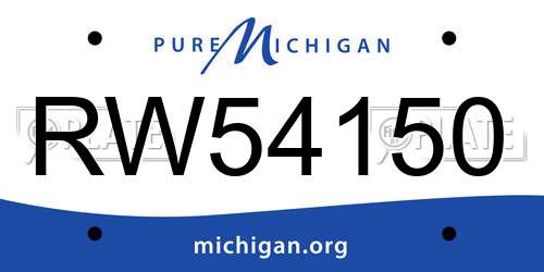 RW54150 Michigan License Plate