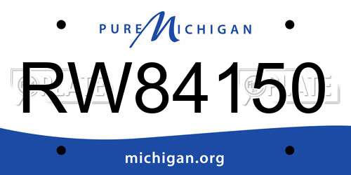RW84150 Michigan License Plate