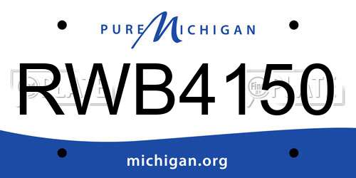 RWB4150 Michigan License Plate