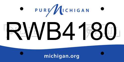 RWB4180 Michigan License Plate