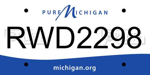 RWD2298 Michigan License Plate
