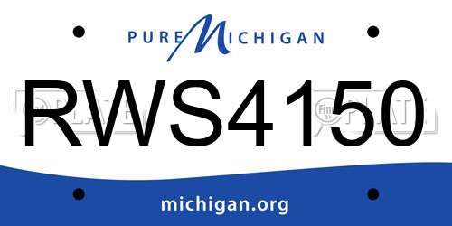 RWS4150 Michigan License Plate