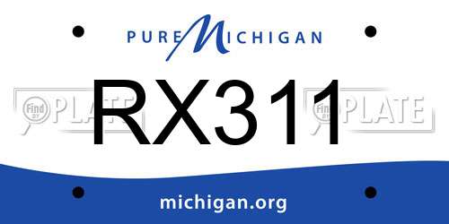 RX311 Michigan License Plate