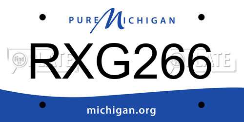 RXG266 Michigan License Plate
