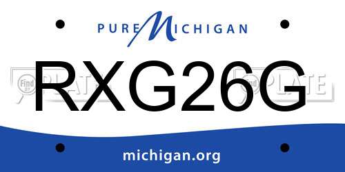 RXG26G Michigan License Plate