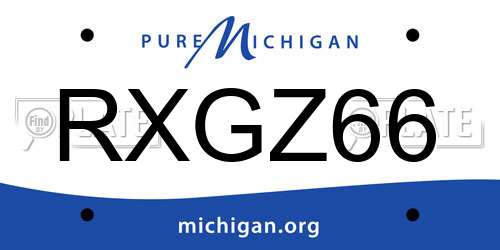 RXGZ66 Michigan License Plate